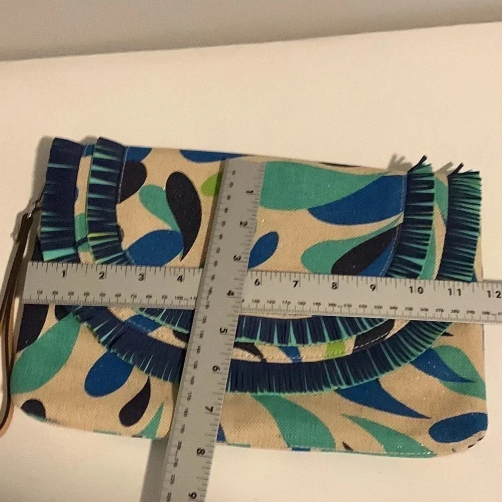 Vera Bradley Boho Fringe Clutch Wristlet Colorful Abstract Print Statement Bag - Picture 13 of 13